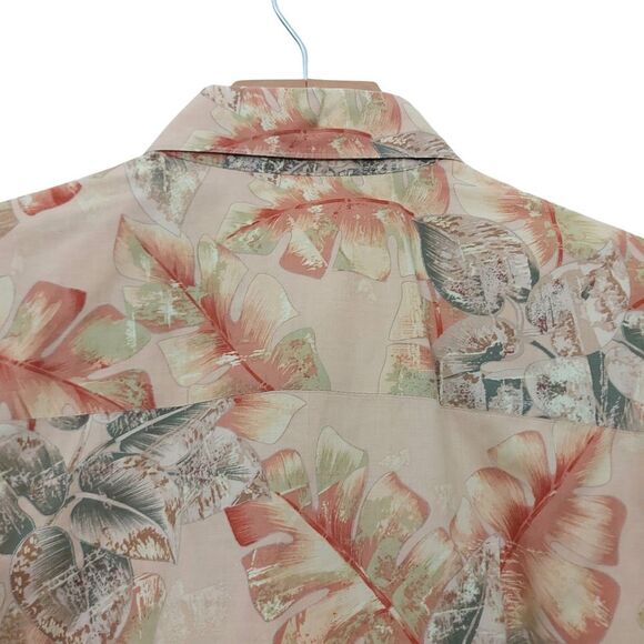 Tori Richard Hawaiian Shirt Mens Small Beige Short Sleeve 100% Cotton - Picture 7 of 11